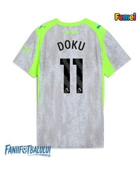 Manchester City Jeremy Doku #11 Tricou Fotbal Replică 2025-26 Femei Treilea